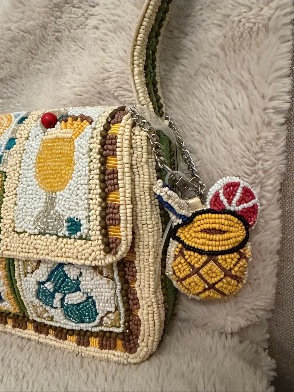 Viral TJ Maxx Beaded Bag - Tropical Cocktail Theme With Beaded Cocktail Charm